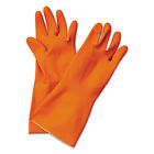 244m Boardwalk Flock-lined Latex Cleaning Gloves Medium Orange 12 Pairs 729661100323