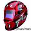 67854 Chicago Electric 2 Auto Darkening Welding Helmet W Racing Stripe Design Red Model