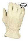 731919633569 Firm Grip Tough Leather Gloves Work Hunting Driving