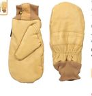 A673brn-xlg Carhartt Insulated Leather Mitts Men Xxl Chopper Knit Cuff Brown
