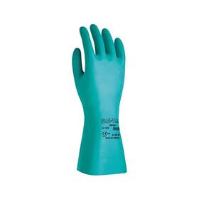 37-145 Alphatec Solvex 105543 Nitrile Gloves Gauntlet Cuff Unlined Size 8 Green