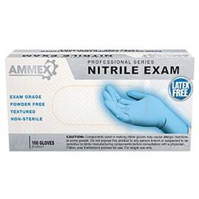 Amx-apfn44100 Ammex Gloves Nitrile Pf Exam Medium 2 Count
