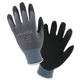 6070m Anchor Brand Micro-foam Nitrile Dipped Coated Gloves Medium Black/gray Ors Nasco