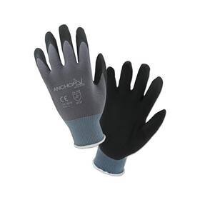 6070s Anchor Brand Micro-foam Nitrile Dipped Coated Gloves Small Black/gray