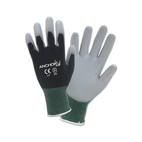 6080xs Anchor Brand Pu Palm Coated Gloves X-small Black/gray - 12 Per Dz