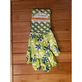 93324 Archway Womens Green Garden Gloves Work Hand Blue White Flowers Nitrile Gift For Her