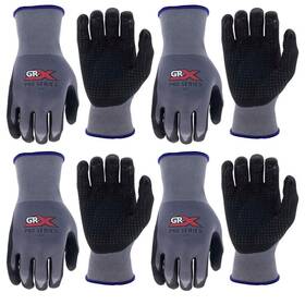 Atb 795735336304 4 Pairs Work Gloves Dotted Microfoam Nitrile Coated Seamless Knit Protection Xl