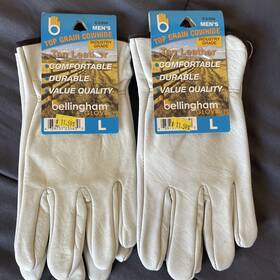 C2356 Bellingham Gloves 2-pack Top Grain Cowhide Leather Men S Largenew