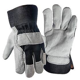 98447-26 Big Time Products Llc 6 Pack Work Gloves Pigskin Leather Palm Cotton Back Mens Large