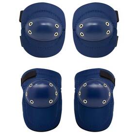 Bison Life 445015384302 Blue Tough Cap Thick Foam Padding Knee Pads And Elbow Bundle