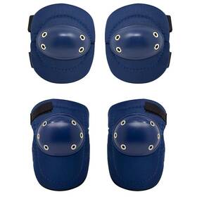 Bison Life 811437027139 Blue Tough Cap Thick Foam Padding Knee Pads And Elbow Bundle