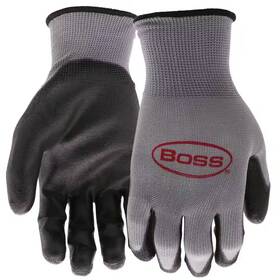 Boss 313021938918 Tactile Grip Mens Large Grey Polyurethane Coated Anti-slip Gloves 10-pack