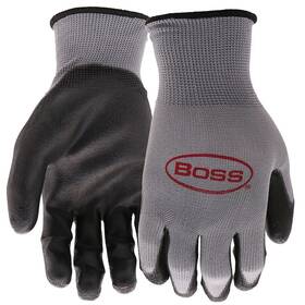 Boss 662909638083 Mens Tactile Grip Polyurethane Coated Work Black Gloves Large 15 Pairs