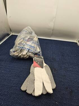 B61112-l Boss 6 Pairs 4011 Cotton Canvas General Purpose Gloves Large With Dots Palm