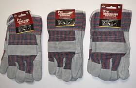 Mo5122 Brighton Leather Work Gloves With Palm Patch. 3 Medium Pair Gloves. New