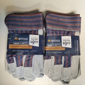 716762ww-3 Buffalo Outdoors 2 Leather Palm Work Glove - 3 Pack All Season One Size Rrr Tools