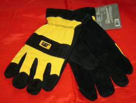 Cat 072874070632 Heavy Duty Winter Gloves Therm Lined Split Leather Palm Large