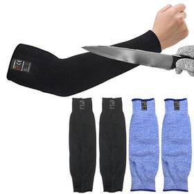 Cawanfly 768469110783 2 Pairs Protective Arm Sleeves Cut Heat 16 Inches Black Blue