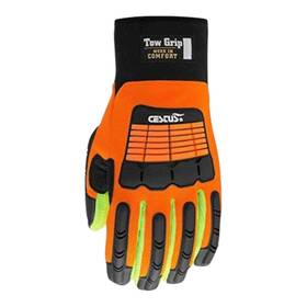 Cestus 696859293429 Tow Grip 101 Pro Series Work Gloves Size Large 10 Hi-vis Impact Tpr Pair