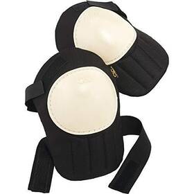 Leathercraftv230 Custom Leathercraft 728639323092 Stitched Plastic Cap Swivel Kneepads Black/white