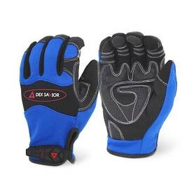 Mg401 Dex Savior Mg401/l Mechanic Gloves Palm Padded Blue Neoprene Shell Large
