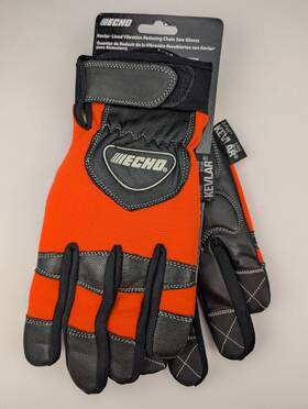 99988801601 Echo Kevlar Lined Vibration Reducing Orange Chain Saw Gloves Work Size Large L