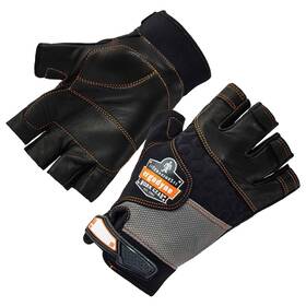 17786 Ergodyne Proflex 901 Half-finger Leather Impact Gloves Large Black