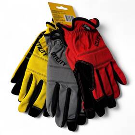 63102 Firm Grip Utility Work Gloves Stretch Heavy Duty 3 Pairs / Large - Brand New