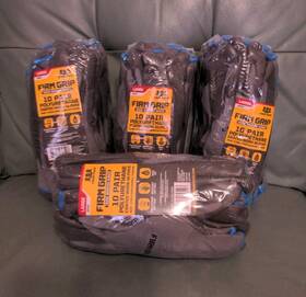 65312 Firm Grip 4 -10 Pair Pu Gloves Coated Work Large 40 Total