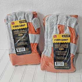 Firm Grip 731919650320 New 6 Pair Value Pack Large Suede-leather Palm Work Landscaping Gloves