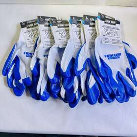 Firm Grip Pro Paint 731919882721 Gloves Nitrile Dipped Washable Reusable Large Lot Of 6 Pairs