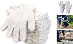 7010l Fjdzinc Cotton Polyester String Knit Shell Safety Protection Work Gloves For Painter