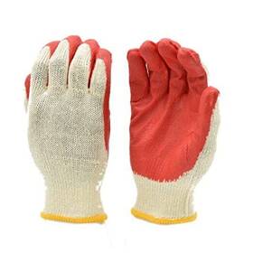 3106-10 G & F String Knit Palm Latex Dipped 10 Pair Pack Of 1 Work Gloves Red