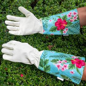 Garden Works 745840006095 Palm Leather Gloves - Gauntlet Length