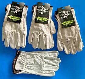 Gaucho 080692950234 Lot 4 Pairs 100% Genuine Leather Drivers Style Work Gloves Size Medium