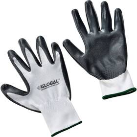 708346m Global Industrial Flat Nitrile Coated Gloves White/gray Medium Lot Of 12