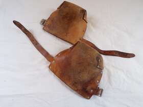 Bucklesf22 Goldblatt 06-187 Vintage Heavy Duty Leather Knee Pads Thick Felt Lined Metal