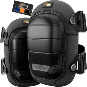 Gorilla Grip 840316712910 Comfortable Gel Safety Knee Pad Set Adjustable Heavy Duty Black