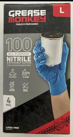 13562 Grease Monkey Disposable Nitrile Gloves 1000-count Large