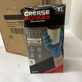 13563 Grease Monkey Disposable Nitrile Gloves 100 Per Box Qty 1 Case Of 10 Boxes Xl