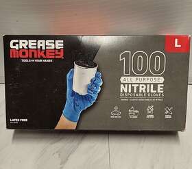 Grease Monkey 731919135629 Large 100 Nitrile Gloves No-latex Powder Free All-purpose Blue