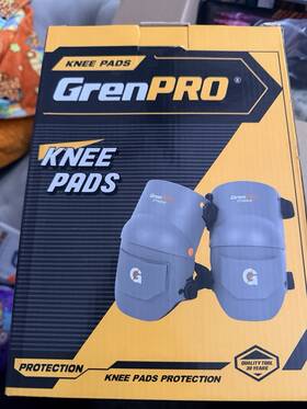043216 Grenpro Knee Pads Gray Hard Shell Waterproof Dustproof Eva Foam Adults