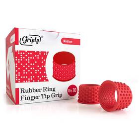 Griply 869047000325 Rubber Finger Tips Hand Grips Tip Medium Red
