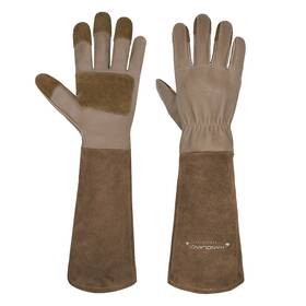 Handlandy 726597199780 Rose Pruning Gloves Size Large Long Thorn Proof Gardening Brown
