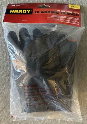 04468 Hardy Rubber Abrasive Sand Blasting Gauntlet Gloves Sandblasting Media Blaster