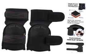 Hm-1001-bd Hmyl Easy Super Soft Genuine Knee Pads For Work With Wide Double Non-slip Leather Black