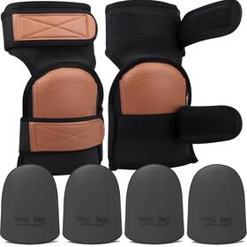 Hm-1001-dor2 Hmyl Easy Super Soft Two Straps Leather Knee Pads For Work With Extra Pairs Of Line