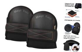 Hm-1001-k Hmyl Easy Super Soft Knee Pads For Work Replaceable Inner Cushion Design Leather Black