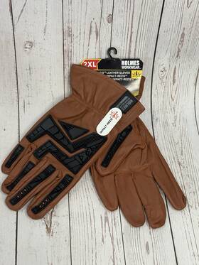 5558p Holmes Workwear Impact-rezist Leather Gloves 2xl New With Tags