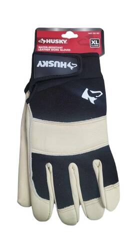 Husky 662909875204 Cowhide Water Resistant Performance Work Glove With Spandex Back - Xl
